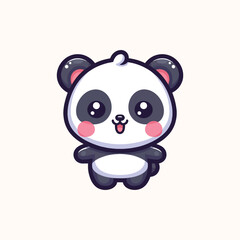 Naklejka premium Vector panda isolated flat illustration