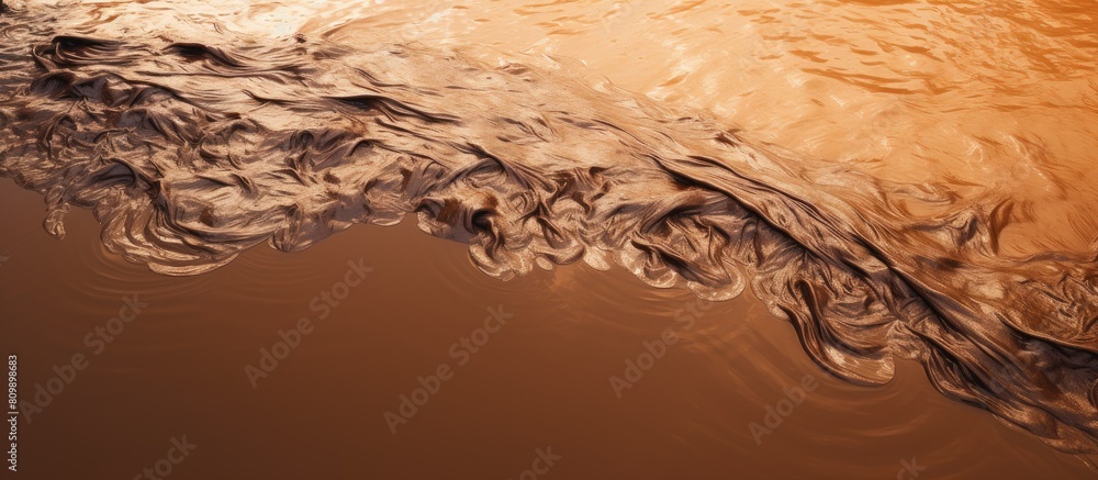 Poster a brown slit of mud was shifted beneath the water s surface in the river creating a copy space image