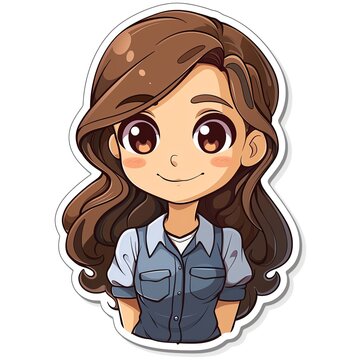 Create a cute chibi character with brown hair and brown eyes