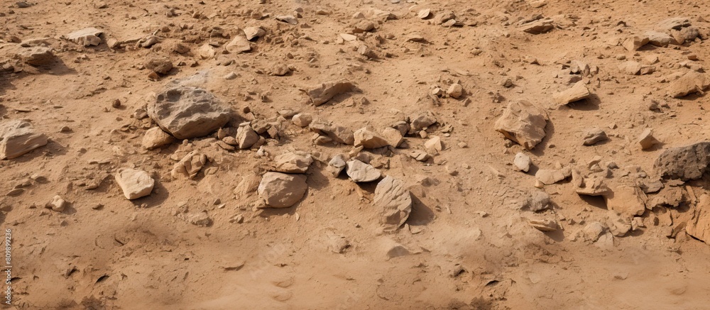 Poster A background image depicting desert soil with empty space for additional content or text