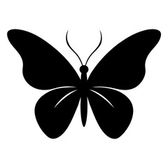 Fototapeta premium simple black butterfly silhouette vector illustration