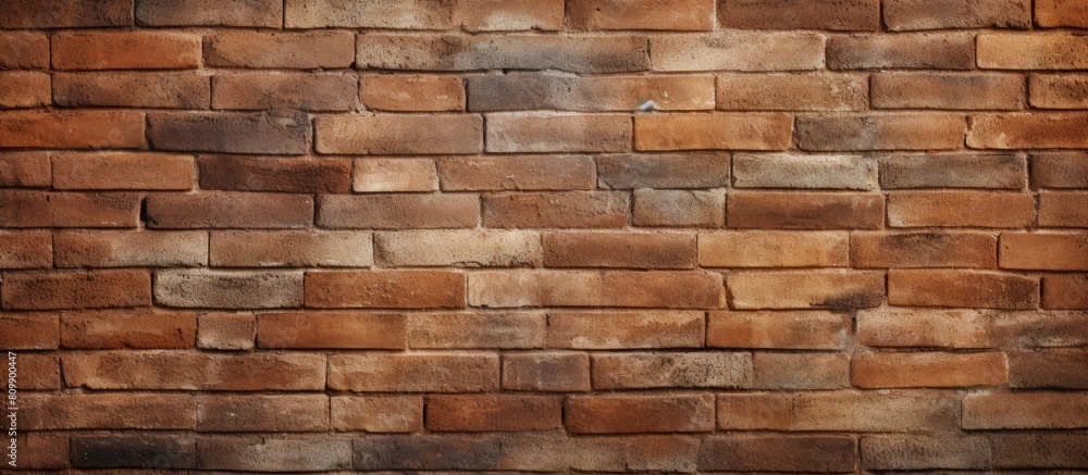 Poster a high quality photo of a brown textured brick wallpaper and background with copy space image