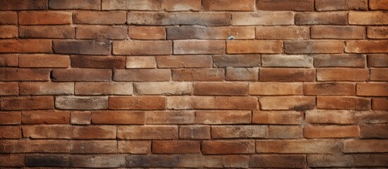 Fototapeta premium A high quality photo of a brown textured brick wallpaper and background with copy space image