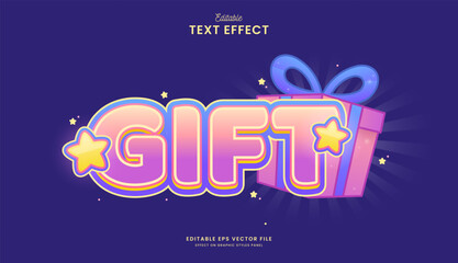 decorative surprise box editable text effect vector design
