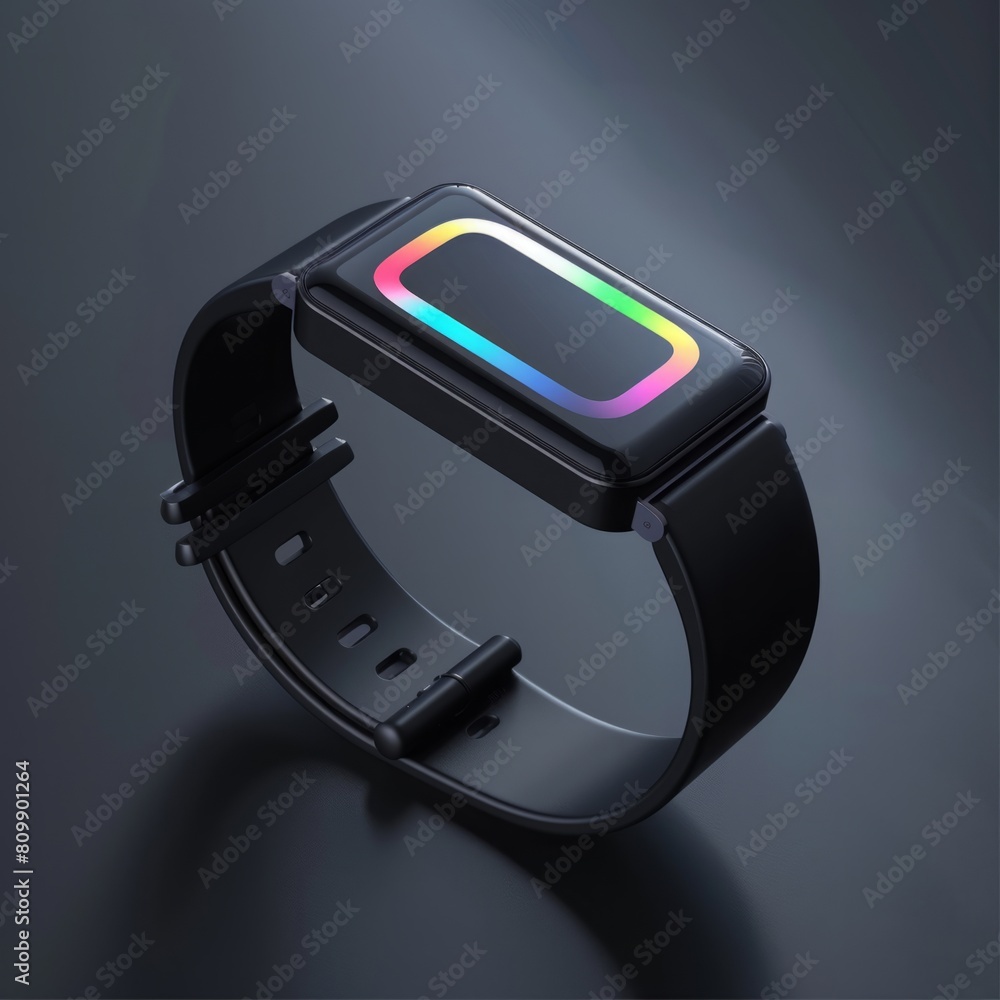 Fototapete A smart watch featuring a vibrant and colorful screen displaying various information and data.