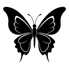 simple black butterfly  silhouette vector illustration
