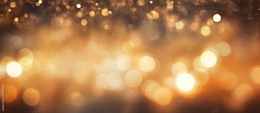 Poster A festive background featuring a captivating combination of natural bokeh and vibrant golden lights with ample space for inserting images or text