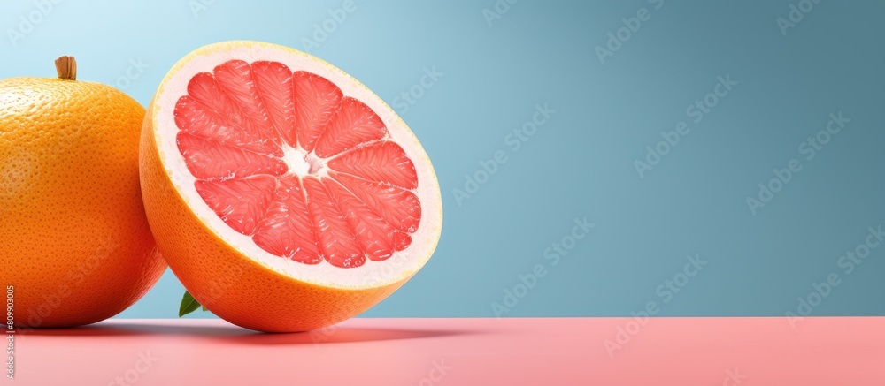 Aufkleber A vibrant background complementing a fresh grapefruit slice leaving room for copy space in the image