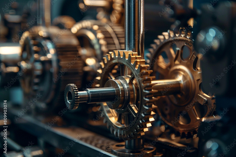 Poster glimpse into mechanical brilliance with a close-up on gears, showcasing engineering perfection in a 