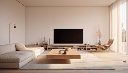 Modern Living Room interior with smart TV, Luxurious apartment living room interior with sofa