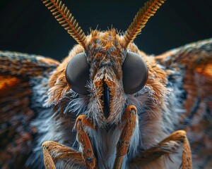 The closeup of a wasps head reveals its sleek profile and powerful mandibles, high resolution DSLR