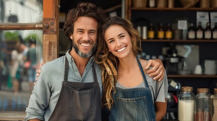 Small business owners couple