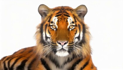 虎とシンプルな白の背景