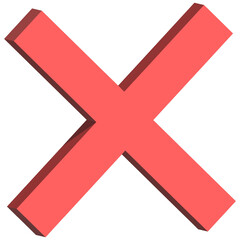 Fototapeta premium 3d wrong icon, 3-dimension confirm and cancel sign of making agreement, positive or negative symbol