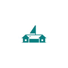 House roof and sailboat logo design.