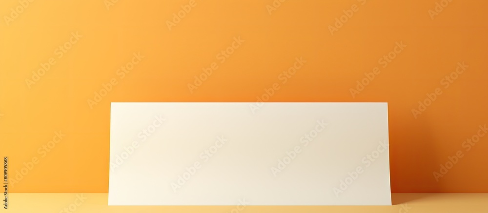 Aufkleber Geometrically positioned empty paper with a plain color background ideal for presentations and with ample room for additional visuals or text creating a copy space image