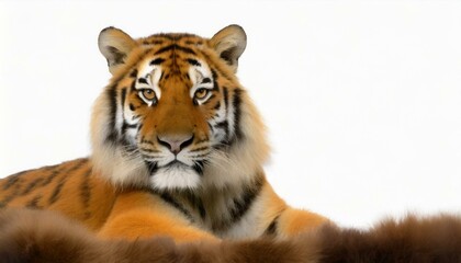 虎とシンプルな白の背景