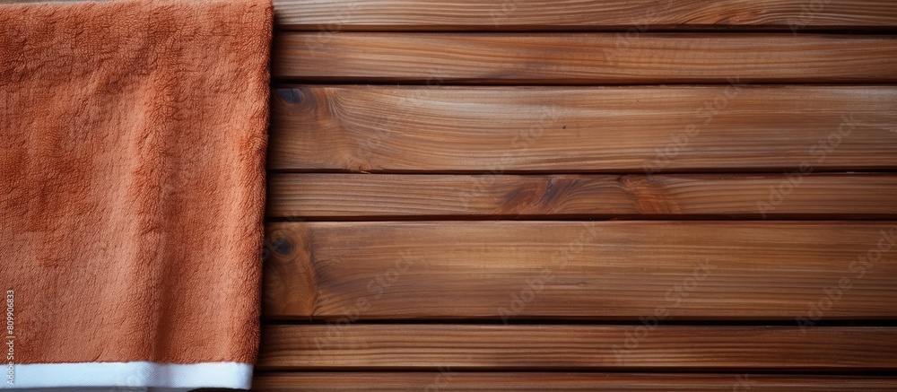 Leinwandbilder wooden background with a towel creating a copy space image