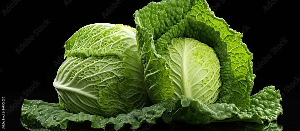 Poster A vibrant cabbage placed on a white background providing ample copy space for any design elements