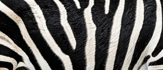 Zebra skin texture. Wild Animal print. Black and white stripes.Trendy abstract background. Generative ai