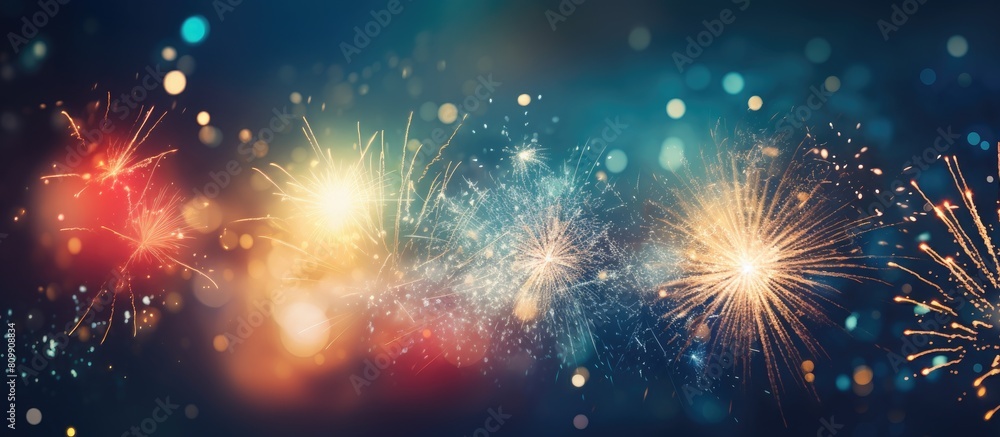 Aufkleber blurred motion captures the vibrant sparkle of burning sparklers illuminating the festivities of chr
