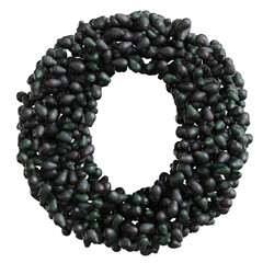 Alphabet made of avocado, letter O