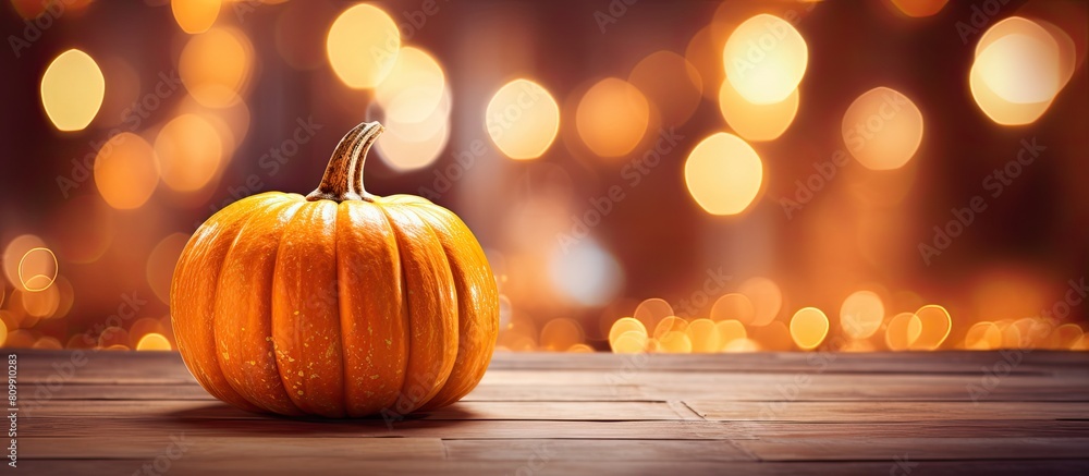 Poster The pumpkin emits a soft warm glow creating an enchanting ambiance Copy space image