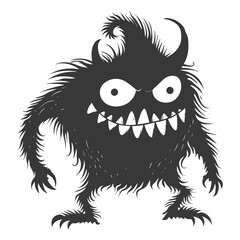 Silhouette funny monster black color only