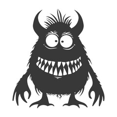 Fototapeta premium Silhouette funny monster black color only