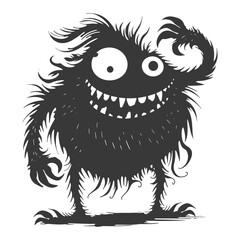 Silhouette funny monster black color only
