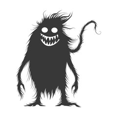 Fototapeta premium Silhouette funny monster black color only
