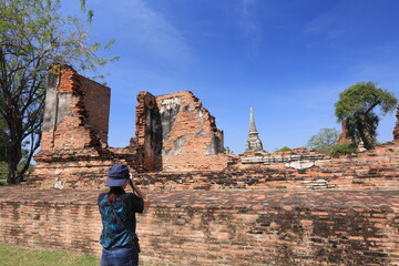 Wat Phra Si Sanphet temple is one of the famous temples in Ayutthaya, Thailand. Temple in Ayutthaya Historical Park, Ayutthaya, Thailand. UNESCO world heritage 