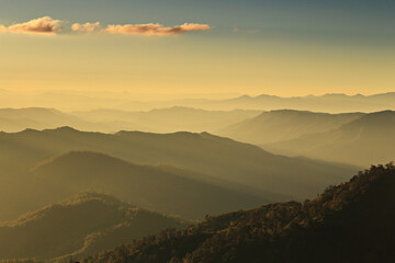 Scenic landscape of Doi Miang and Doi Thong viewpoint. The highest viewpoint in Pai District at Mae Hong Son Province, Thailand