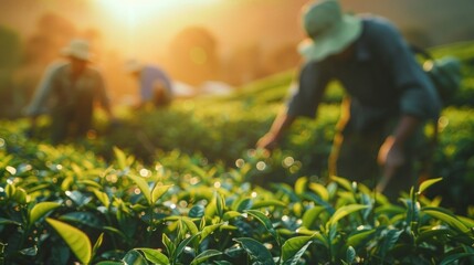 Women picking tea leaf