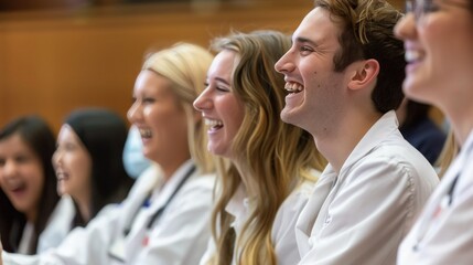Medical Students Laughing During Seminar