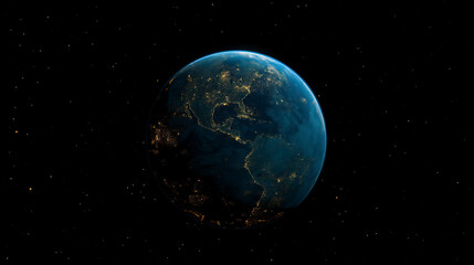 Naklejka premium Global world telecommunication network connected around planet Earth, concept about internet and worldwide communication technology for finance, blockchain cryptocurrency or IoT,
