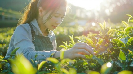 Women picking tea leaf