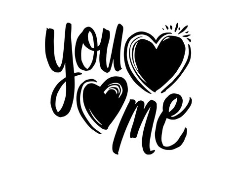 You love me texture on white background