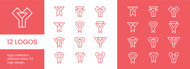 PrintSet of abstract letter y logo design template. Icon for Real Estate, Travel and Hospitality, and Property Management.