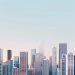 Fototapeta premium city skyline at sunset