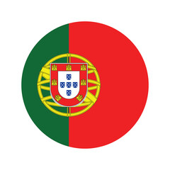 National Flag of Portugal. Portugal Flag. Portugal Round flag.
