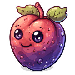 Fototapeta premium Jujubee Flat Colors Cartoon Icon, Isolated Transparent Background Images