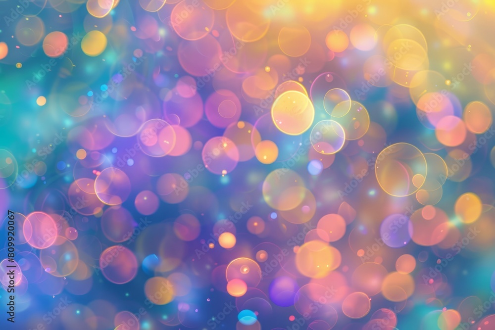 Poster multicolored bokeh lights with a soft focus, perfect for creating a festive or celebratory mood in e