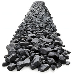 Gravel driveway construction isolated on white background, photo, png

