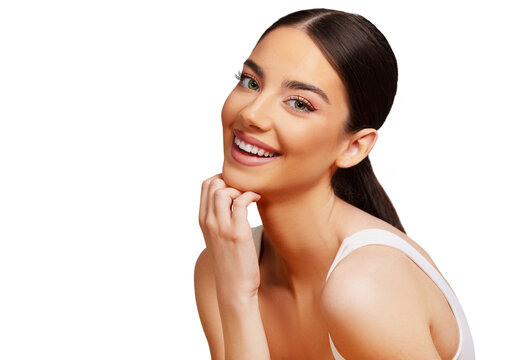 Beautiful woman isolated. Beauty portrait. PNG file with transparent background. 