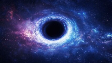 Space wallpaper featuring a black hole in space surrounded by swirling galaxies and stars, showcasing cosmic phenomena.
