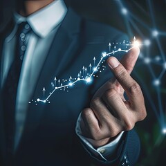 Fototapeta premium Business Growth Concept with Upward Trending Graph.