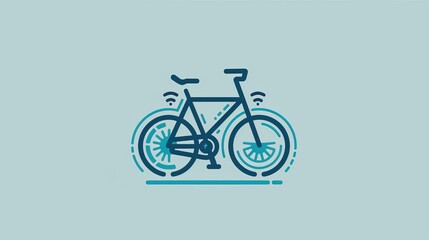 A simple line icon of a bicycle with a digital speedometer, representing sustainable transportation enhanced by digital technology
