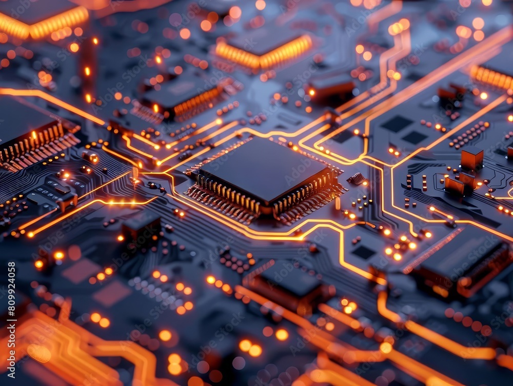 Poster the future is now. explore the intricate details of this advanced computer chip, where innovation an