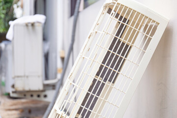 Cover air conditioners on the floor, Maintenance and service cleaned air conditioning system